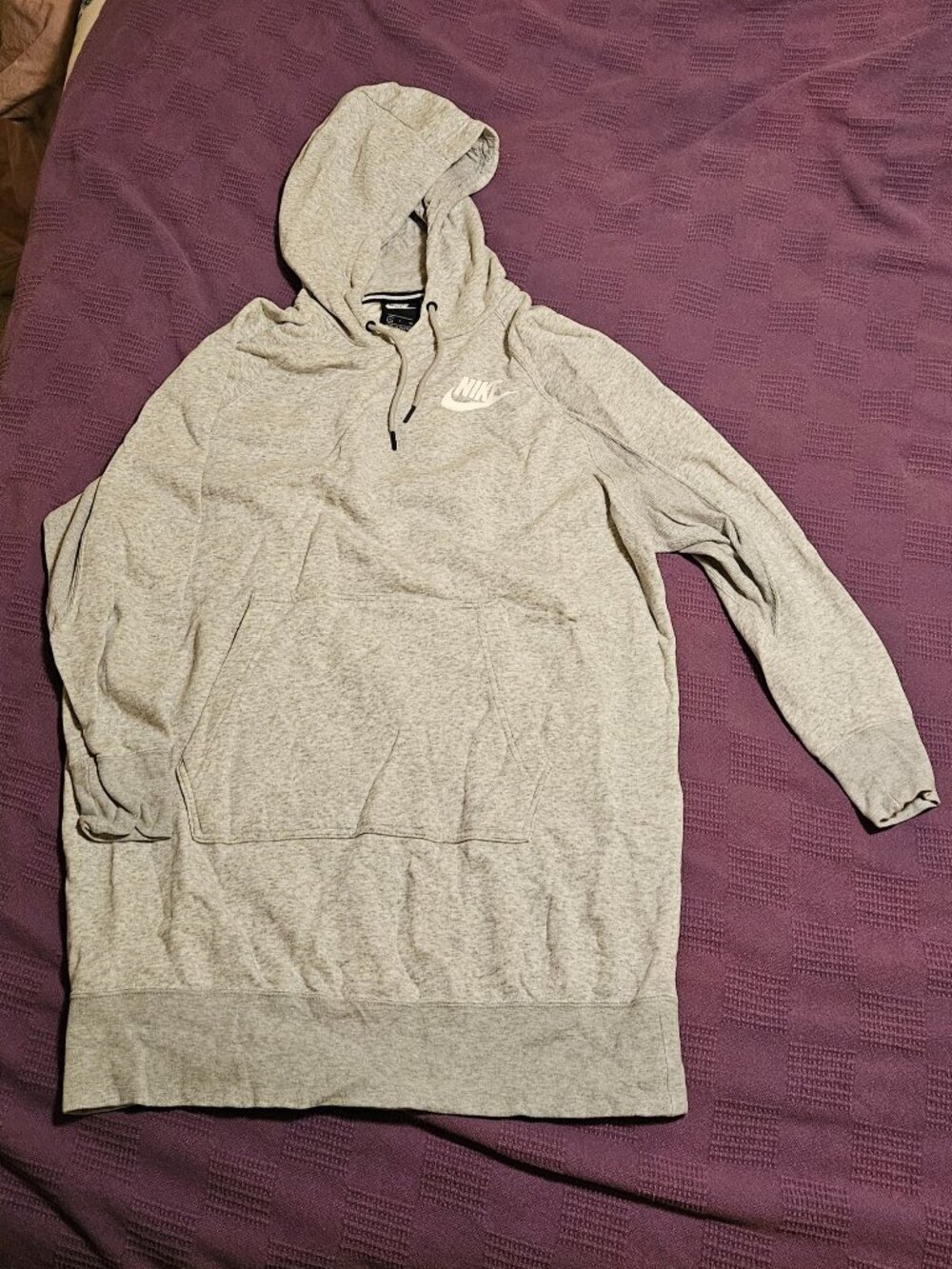 Nike Women's Small S Grey Hooded Sweatshirt Dress Hoodie